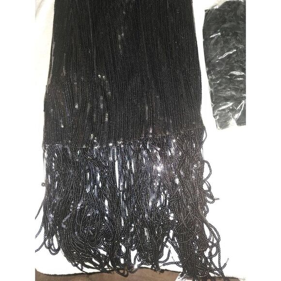 NWT Womens Black‎ Sequin Fringe Flapper 1920s Style Gatsby Party Dress Costume - Picture 3 of 8